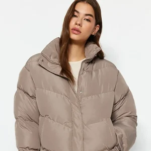 کاپشن پفی ضد آب Trendyolmilla(قهوه ای کم رنگ)