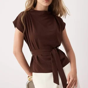 بلوز بافتنی قهوه‌ای Trendyolmilla